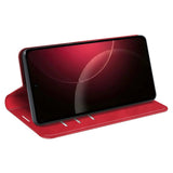 Xiaomi 18 Pro EIDERWOOD Artificial Leather Flip Case with Wallet and Stand Function - Red