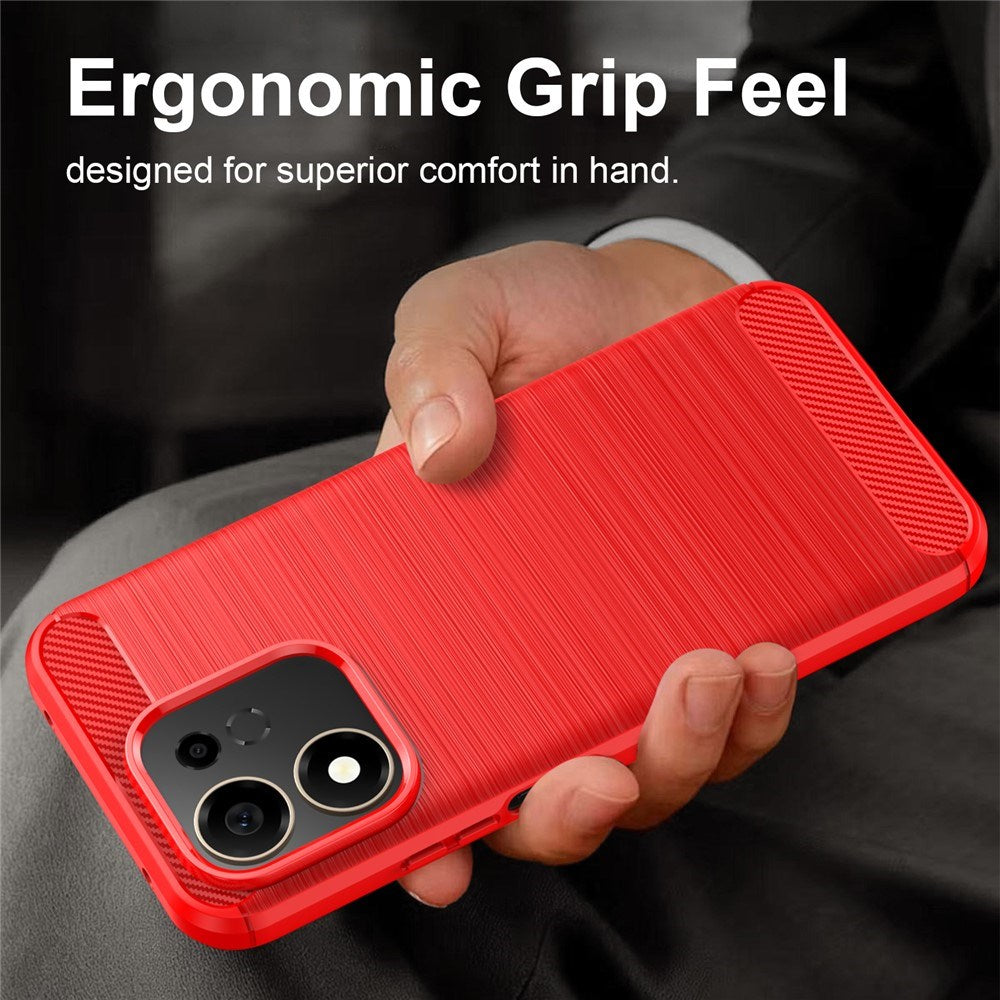 Honor 600 Smart EIDERWOOD Brushed Carbon Cover - Red