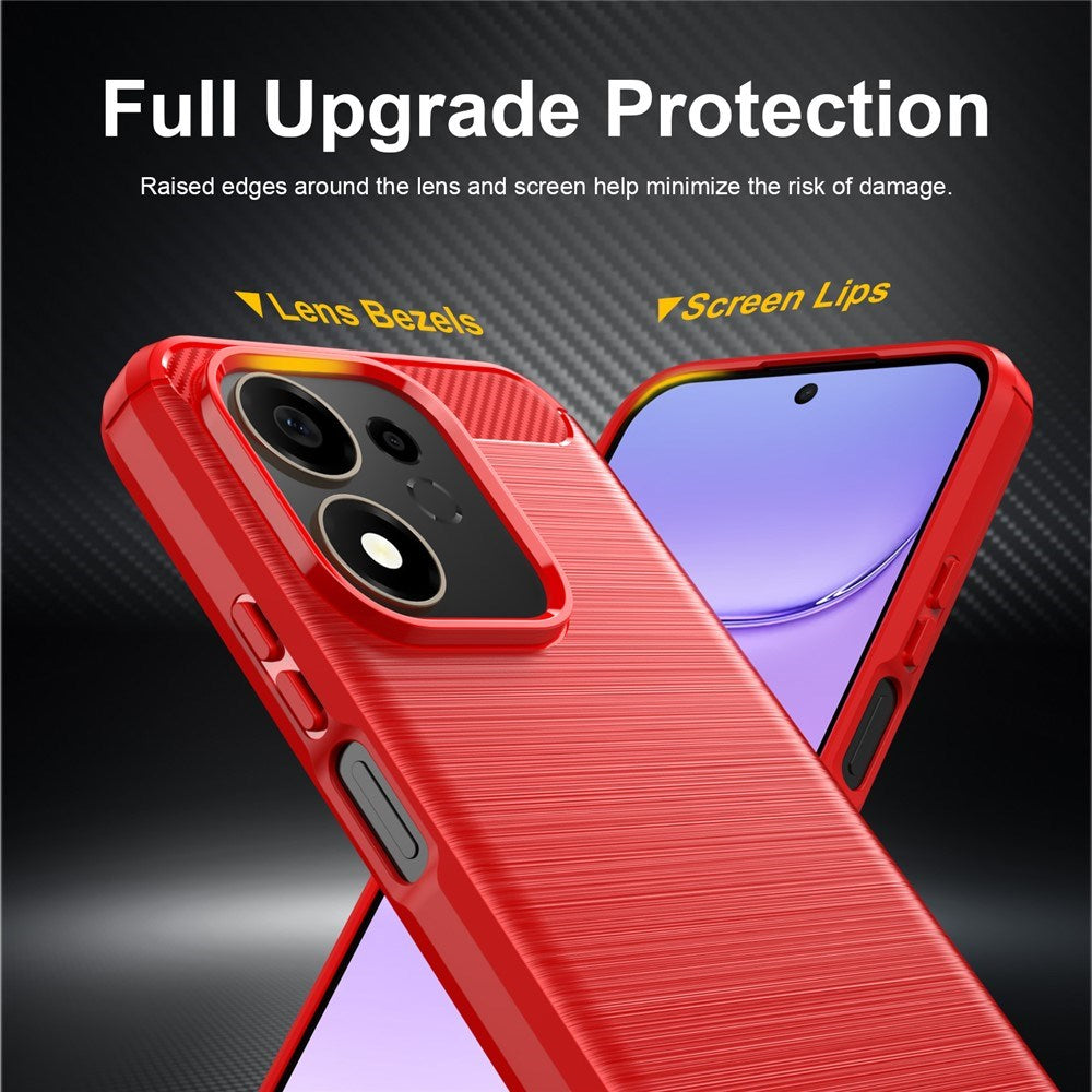 Honor 600 Smart EIDERWOOD Brushed Carbon Cover - Red