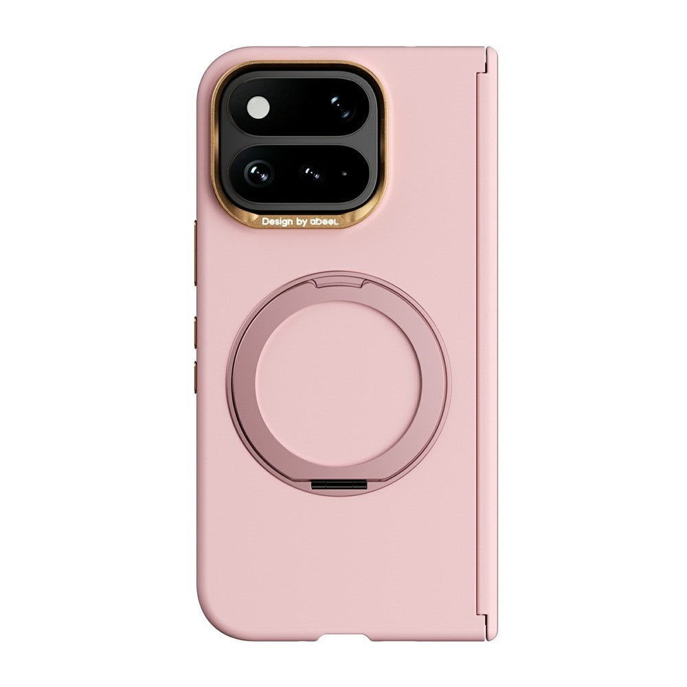 Google Pixel 11 Pro Fold ABEEL Hard Soft-Touch Plastic Case w. Kickstand - MagSafe Compatible - Pink