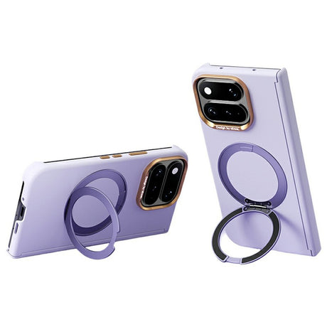 Google Pixel 11 Pro Fold ABEEL Hard Soft-Touch Plastic Case w. Kickstand - MagSafe Compatible - Purple