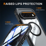 Google Pixel 11 Pro XL Shockproof Case with Built-in Screen Protector - Transparent / Blue