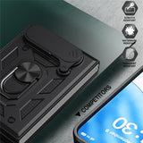 iPhone Fold EIDERWOOD Hybrid Tough Case with Kickstand & Cam Slider - Blue
