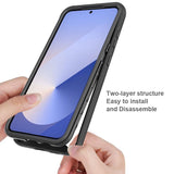 Samsung Galaxy S26 FE / S25 FE EIDERWOOD Hybrid Case with Built-in Screen Protector - Transparent / Black