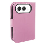 iPhone Fold EIDERWOOD Faux Leather Flip Case w. Card Holder & Stand Function - Pink