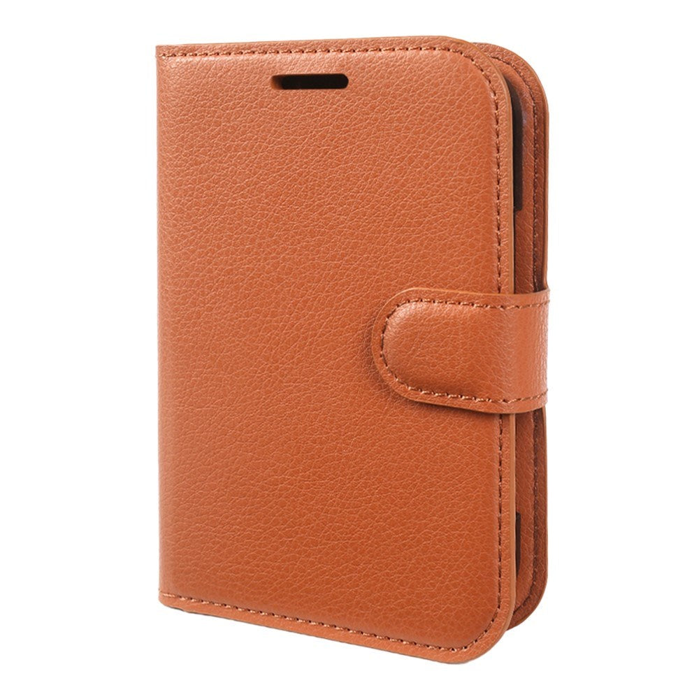 iPhone Duo EIDERWOOD Faux Leather Flip Case w. Card Holder & Stand Function - Brown