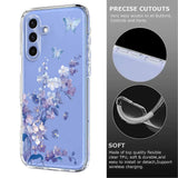 Samsung Galaxy S26 FE EIDERWOOD Flexible Plastic Case with Floral Motif - Transparent / Violets