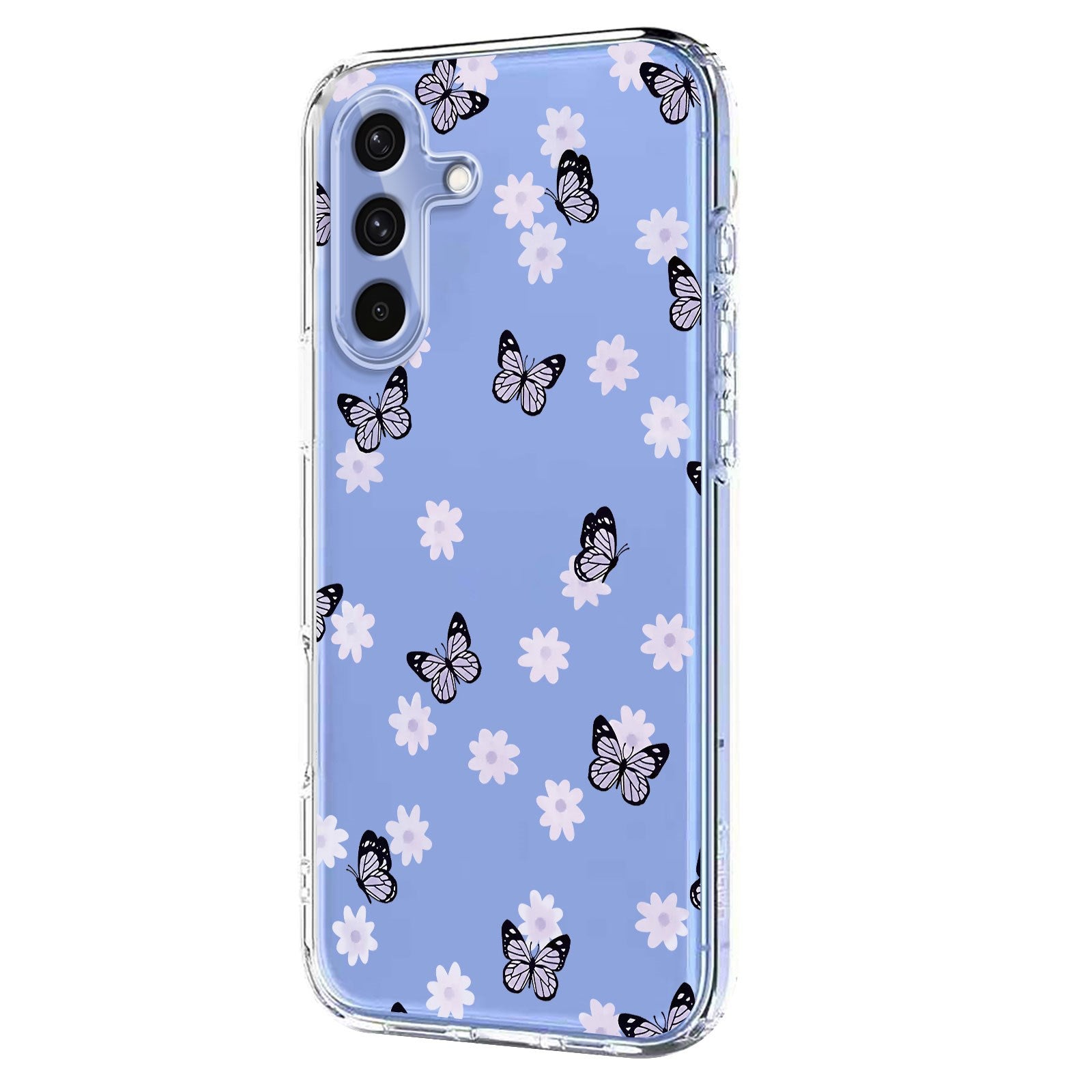 Samsung Galaxy S26 FE EIDERWOOD Flexible Plastic Case with Floral Motif - Transparent / Butterflies