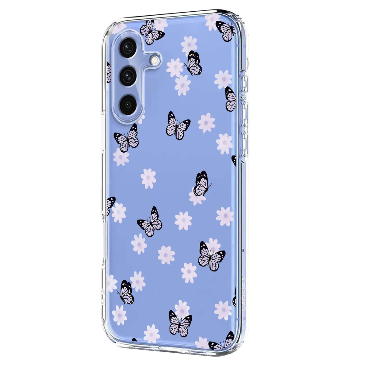 Samsung Galaxy S26 FE EIDERWOOD Flexible Plastic Case with Floral Motif - Transparent / Butterflies