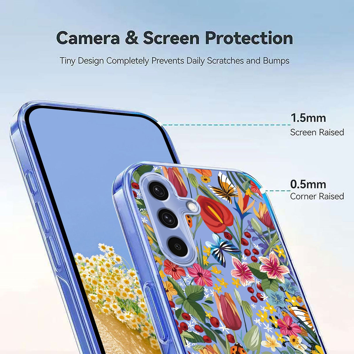 Samsung Galaxy S26 FE EIDERWOOD Flexible Plastic Case with Floral Motif - Transparent / Lilies