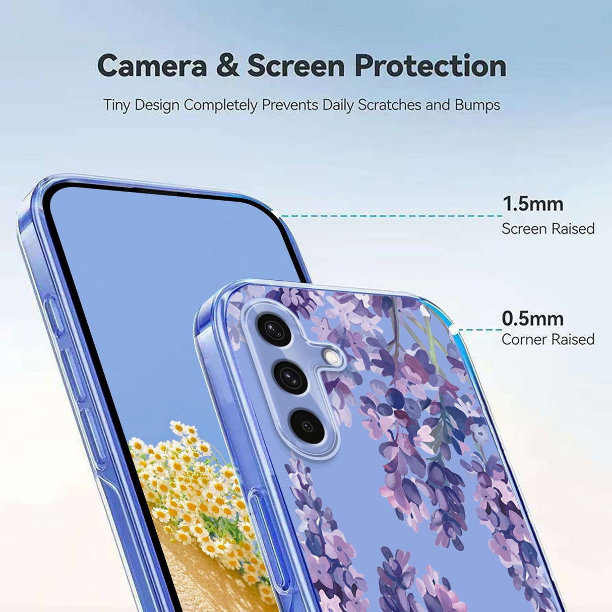 Samsung Galaxy S26 FE EIDERWOOD Flexible Plastic Case with Floral Motif - Transparent / Wisteria