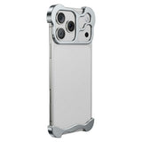 iPhone 18 Pro Max Two-Piece Metal Bumper Case - Silver