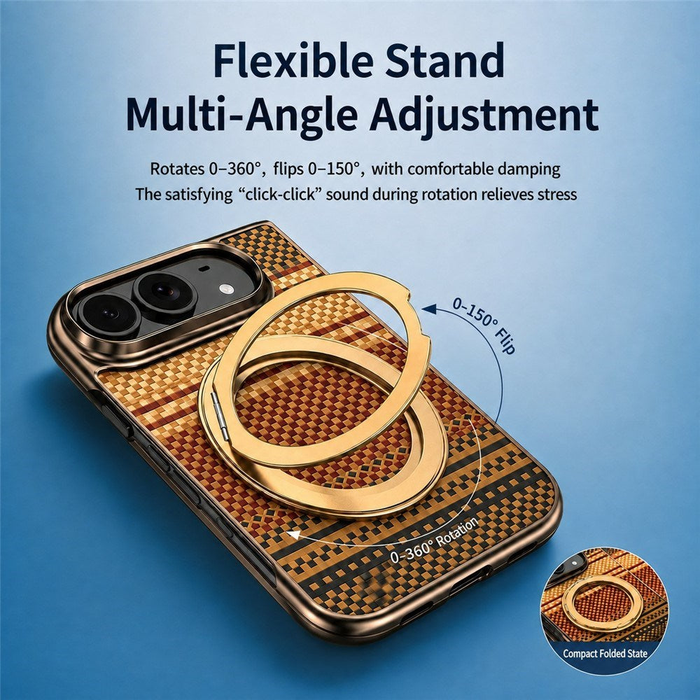 iPhone Fold EIDERWOOD Aramid Case w. Built-in Screen Protector & Kickstand - MagSafe Compatible - Purple