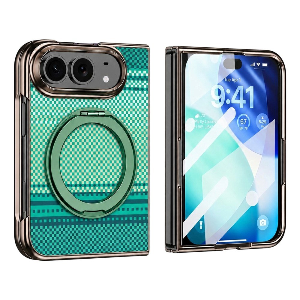 iPhone Duo EIDERWOOD Aramid Case w. Built-in Screen Protector & Kickstand - MagSafe Compatible - Green