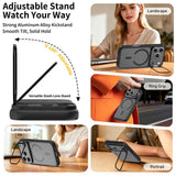 iPhone 18 Pro Max / 17 Pro Max Hybrid Plastic Case w. Shock-Absorbing Edges & Kickstand - MagSafe Compatible - Black