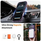 iPhone 18 Pro / 17 Pro Hybrid Plastic Case w. Shock-Absorbing Edges & Kickstand - MagSafe Compatible - Purple