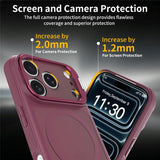 iPhone 18 Pro / 17 Pro Hybrid Plastic Case w. Shock-Absorbing Edges & Kickstand - MagSafe Compatible - Red