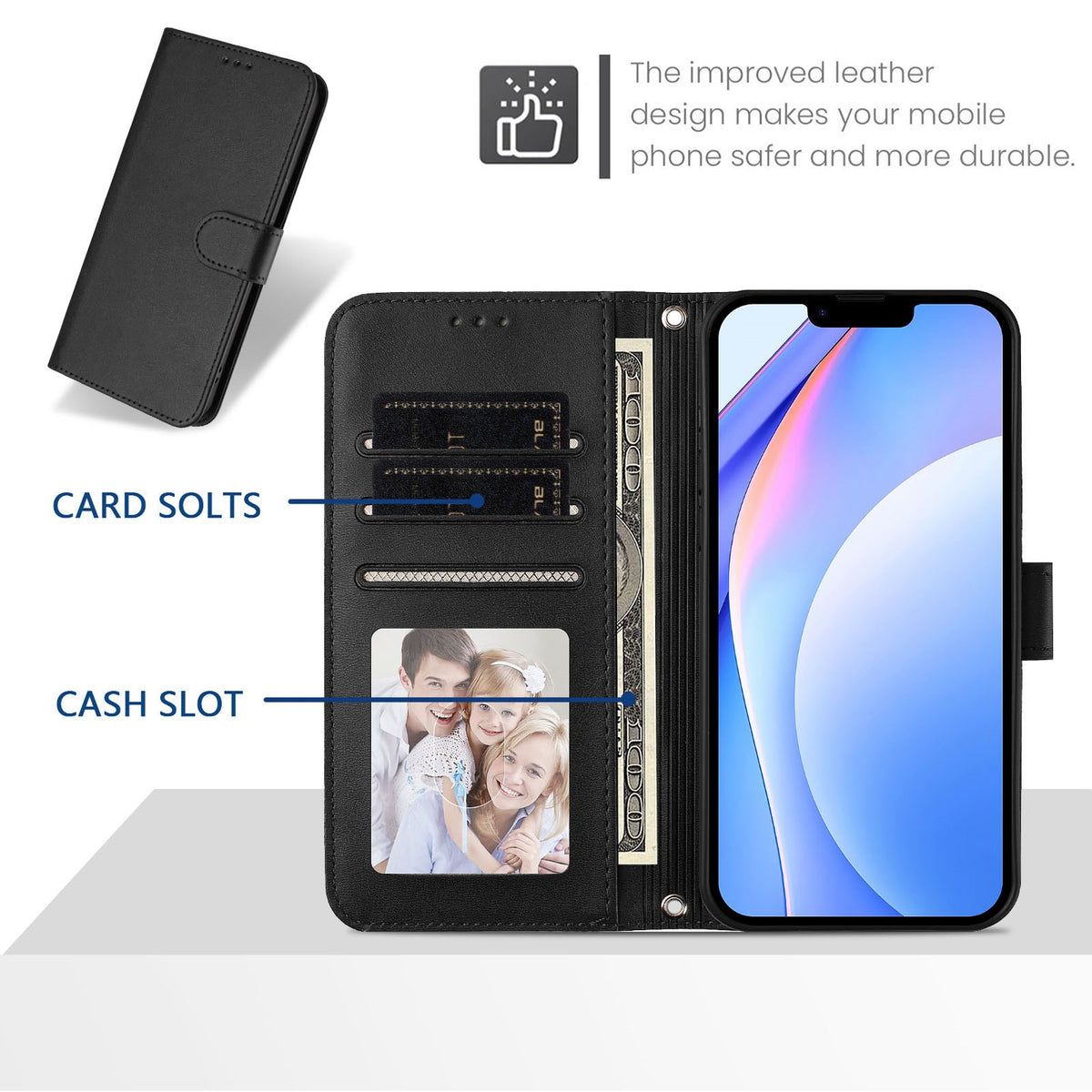 Xiaomi Redmi Note 17 Pro Max (5G) EIDERWOOD Faux Leather Flip Case with Strap - Black