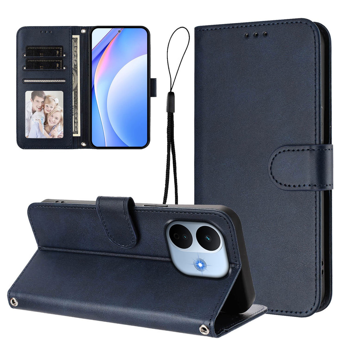 Xiaomi Redmi Note 17 Pro Max (5G) EIDERWOOD Faux Leather Flip Case with Strap - Blue