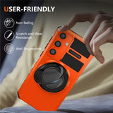 EIDERWOOD Samsung Galaxy S26 FE / S25 FE Tough Case w. Magnetic Kickstand - Orange