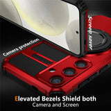 EIDERWOOD Samsung Galaxy S26 FE / S25 FE Tough Case w. Magnetic Kickstand - Red