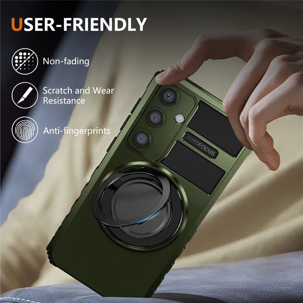 EIDERWOOD Samsung Galaxy S26 FE / S25 FE Tough Case w. Magnetic Kickstand - Green