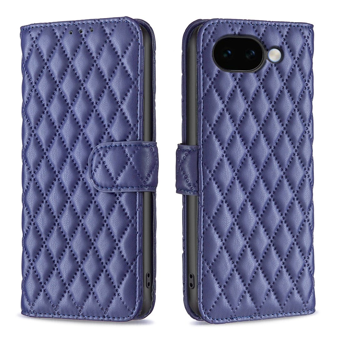 Google Pixel 11a EIDERWOOD Textured Faux Leather Flip Case with Card Holder & Stand Function - Blue