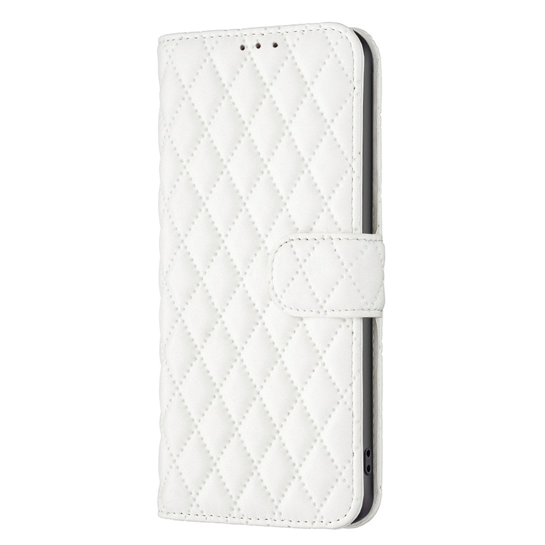 Google Pixel 11a EIDERWOOD Textured Faux Leather Flip Case with Card Holder & Stand Function - White