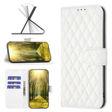 Google Pixel 11a EIDERWOOD Textured Faux Leather Flip Case with Card Holder & Stand Function - White