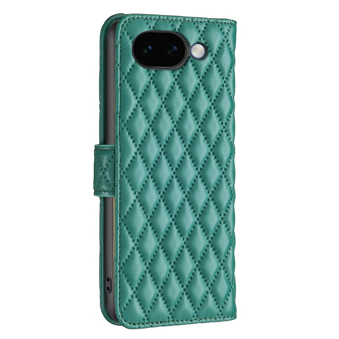 Google Pixel 11a EIDERWOOD Textured Faux Leather Flip Case with Card Holder & Stand Function - Green