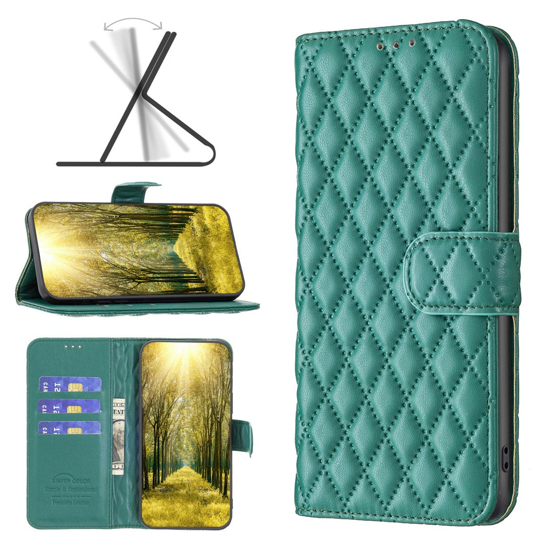 Google Pixel 11a EIDERWOOD Textured Faux Leather Flip Case with Card Holder & Stand Function - Green