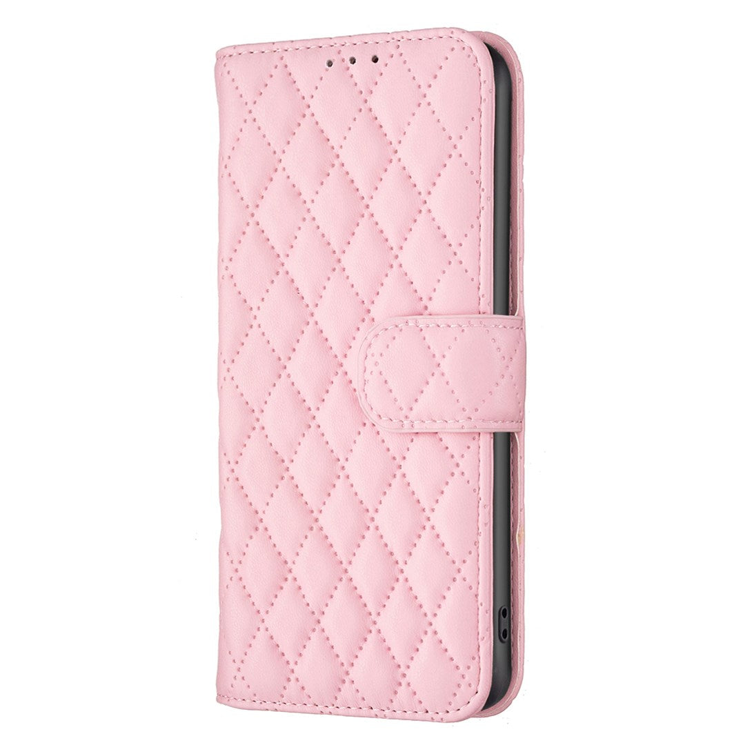 Google Pixel 11a EIDERWOOD Textured Faux Leather Flip Case with Card Holder & Stand Function - Pink