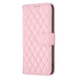 Google Pixel 11a EIDERWOOD Textured Faux Leather Flip Case with Card Holder & Stand Function - Pink