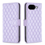 Google Pixel 11a EIDERWOOD Textured Faux Leather Flip Case with Card Holder & Stand Function - Purple