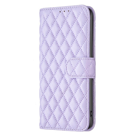Google Pixel 11a EIDERWOOD Textured Faux Leather Flip Case with Card Holder & Stand Function - Purple
