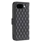 Google Pixel 11a EIDERWOOD Textured Faux Leather Flip Case with Card Holder & Stand Function - Black