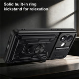 Xiaomi Redmi Note 17 (5G / 4G) EIDERWOOD Hybrid Rugged Case with Card Holder & Camera Slider - Black