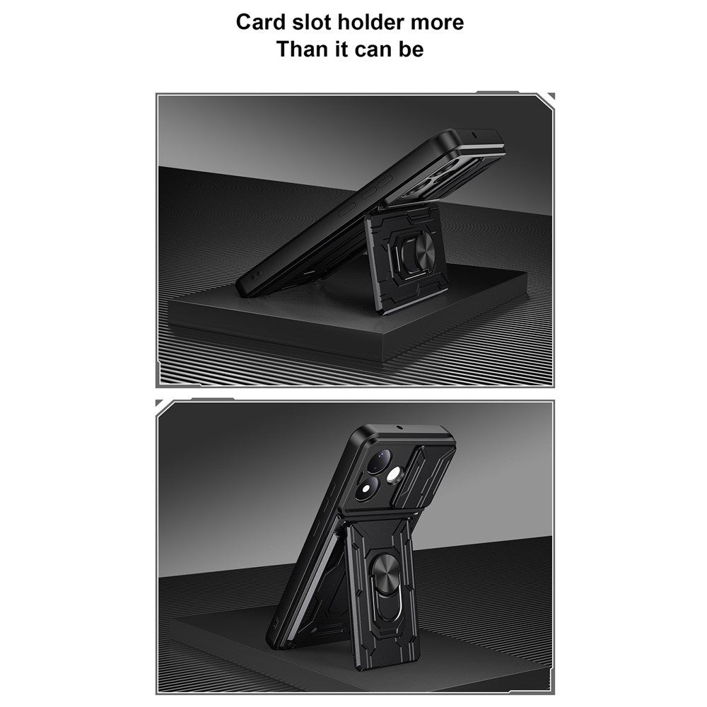 Xiaomi Redmi Note 17 (5G / 4G) EIDERWOOD Hybrid Rugged Case with Card Holder & Camera Slider - Black