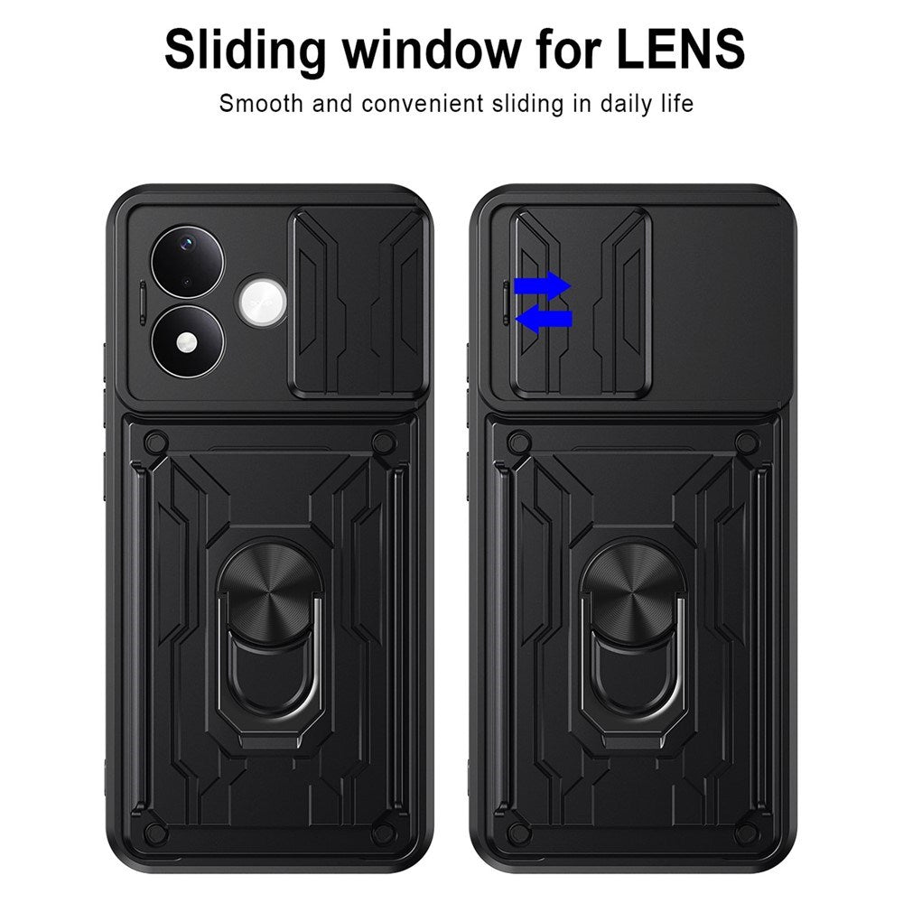 Xiaomi Redmi Note 17 Pro (5G) EIDERWOOD Hybrid Rugged Case with Card Holder & Camera Slider - Black