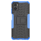 Motorola Moto E22 Cool Tyre Tough Case w. Stand - Black / Blue