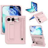 iPhone Fold EIDERWOOD Case with Screen Protector, Camera Protector and Stylus - Pink