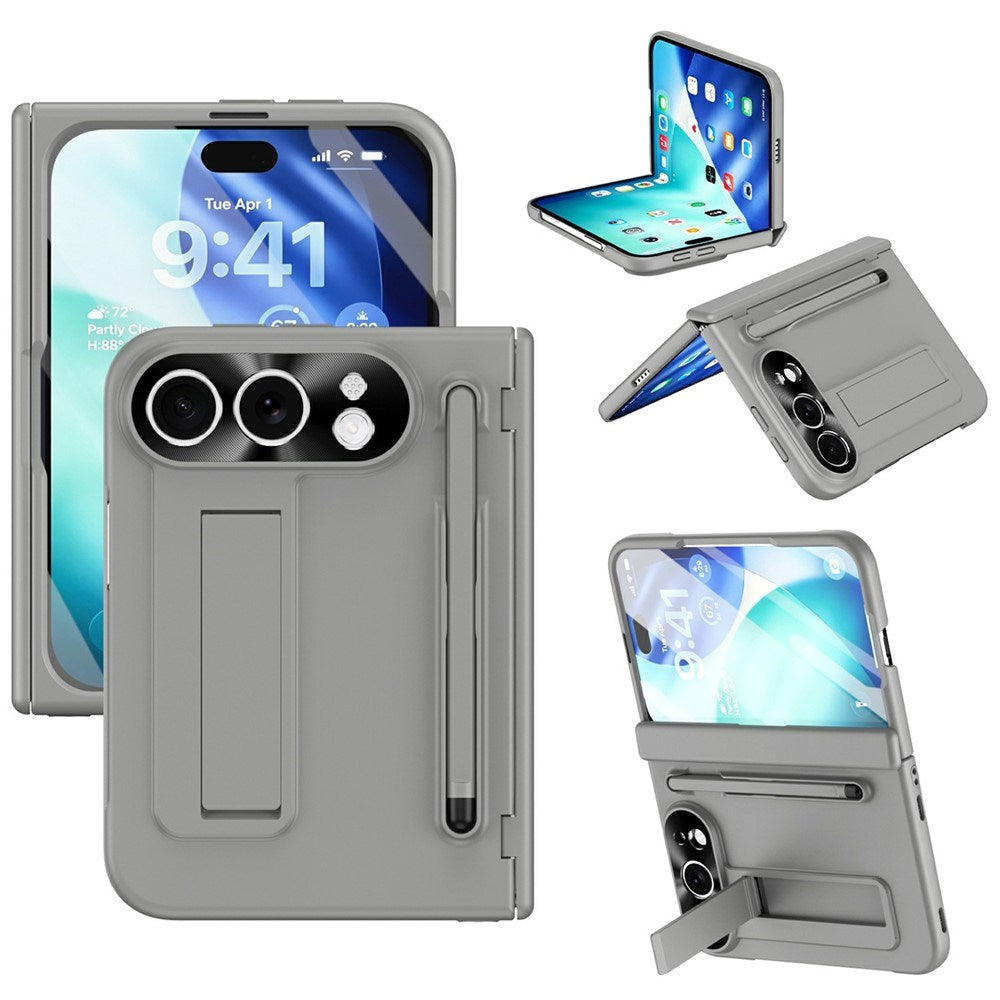 iPhone Fold EIDERWOOD Case with Screen Protector, Camera Protector and Stylus - Grey