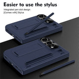 iPhone Fold EIDERWOOD Case with Screen Protector, Camera Protector and Stylus - Blue