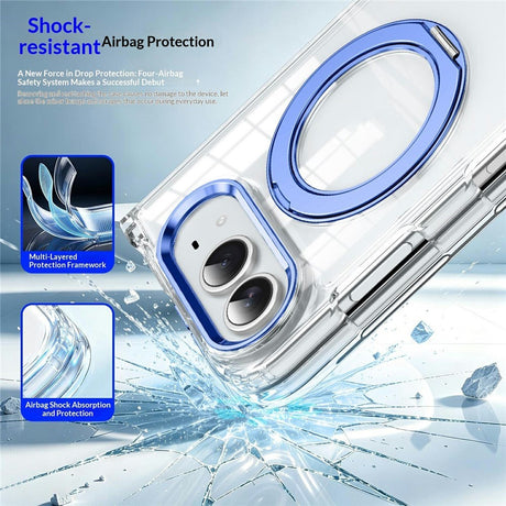 iPhone Fold EIDERWOOD Hybrid Case with Kickstand - MagSafe Compatible - Transparent / Gold