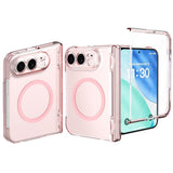 iPhone Fold EIDERWOOD Hybrid Case with Screen Protector - MagSafe Compatible - Transparent / Pink