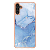 Samsung Galaxy A34 (5G) Plastic Case - Blue / White Marble