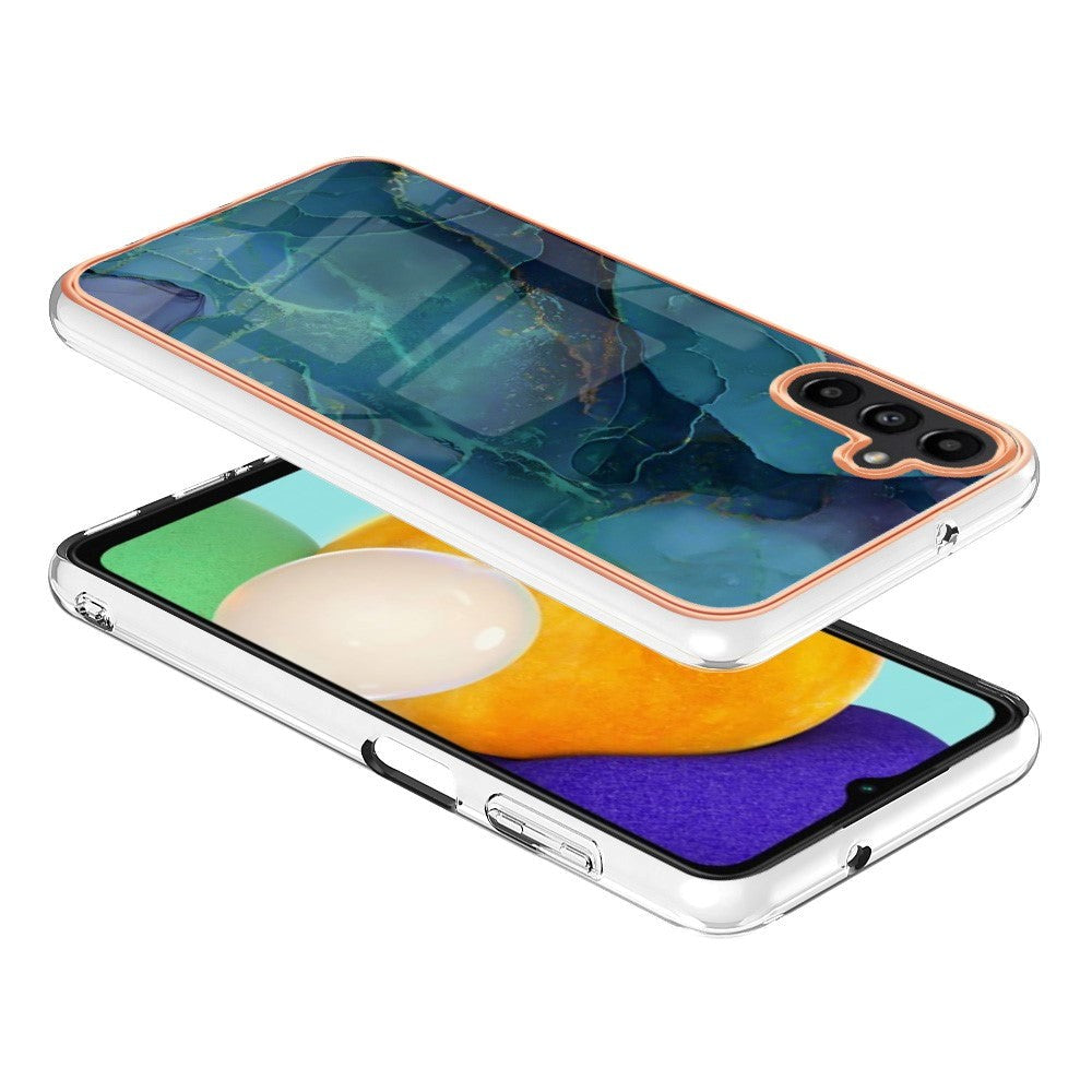 Samsung Galaxy A34 (5G) Plastic Case - Green / Blue Marble