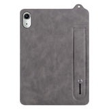 iPad Mini (2026) 8th Gen. EIDERWOOD Faux Leather Back Case with Strap Kickstand - Grey