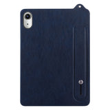 iPad Mini (2026) 8th Gen. EIDERWOOD Faux Leather Back Case with Strap Kickstand - Blue