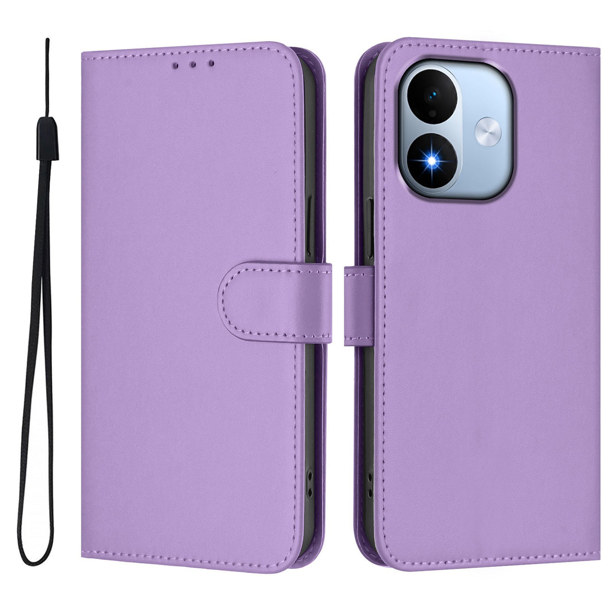 Xiaomi Redmi Note 17 (5G) EIDERWOOD Faux Leather Flip Case with Strap - Purple